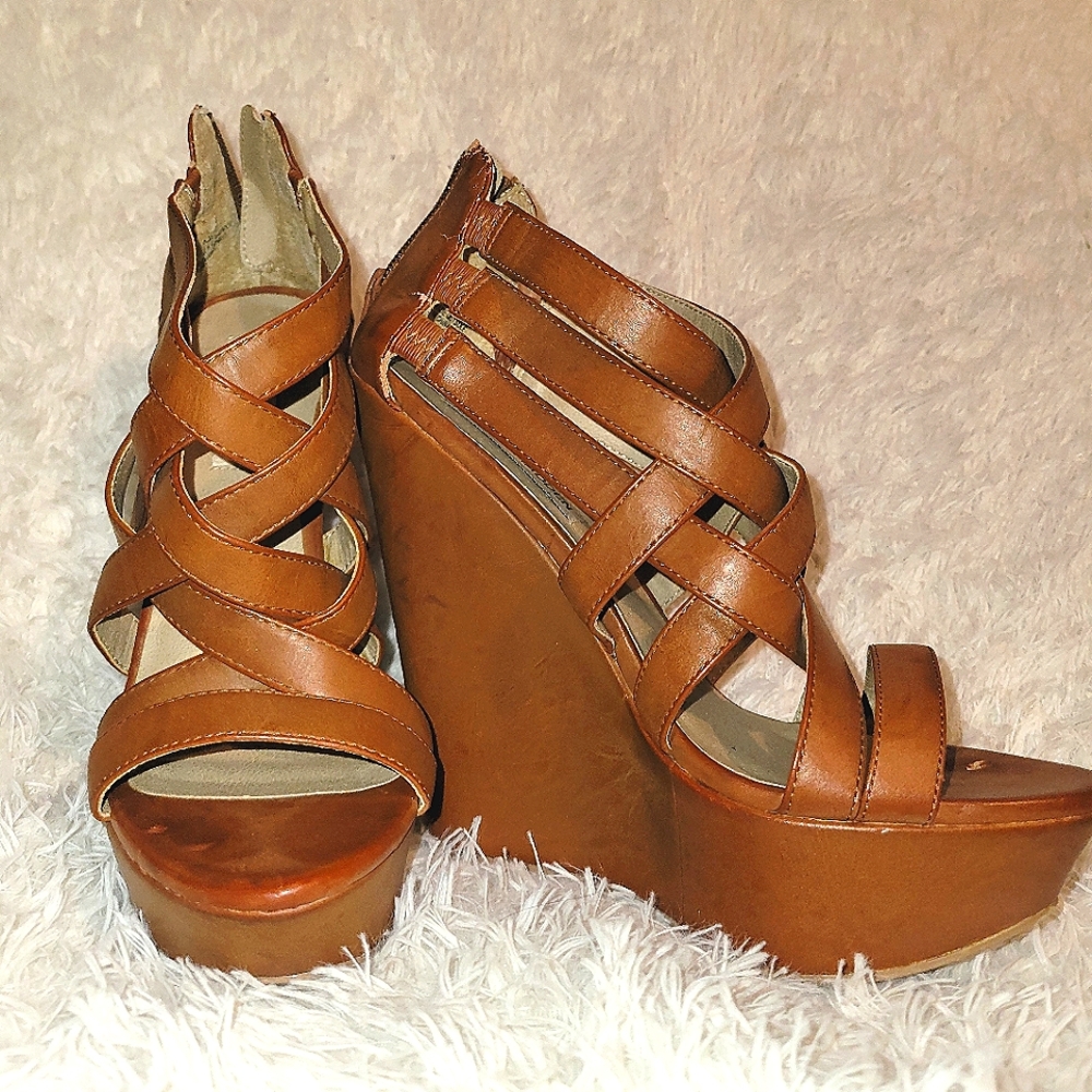 Brown Wedged heel sandal